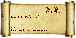 Weibl Máté névjegykártya